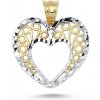 Lillian Vassago Zlaté Srdce s ornamentom a gravírovaním z bieleho zlata LLV46-GP094