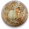 Magnet Alfons Mucha – Zima, okrúhly, 5 cm