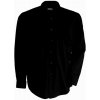 KARIBAN VINTAGE K537 / Pánska košeľa s dlhým rukávom v nežehlivej úprave - black XXXL