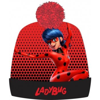 EplusM dievčenská zimná čiapka s brmbolcom Čarovná lienka Kúzelná lienka Miraculous Ladybug