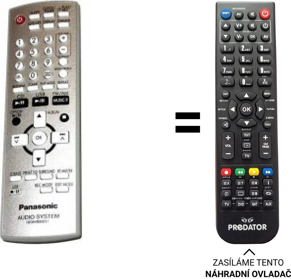 Diaľkový ovládač Predátor Panasonic N2QAYB000257