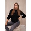 Black high-neckline sweater with diamond pattern čierna One size Kesi 5907302253064