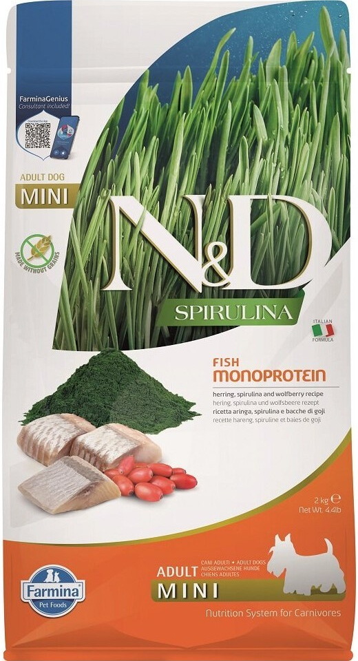 N&D Spirulina Dog Adult Mini Herring & Wolfberry 2 kg