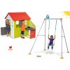 Smoby set domček Pretty Nature s letnou kuchynkou a okenicou a hojdačka Portique s kovovou konštrukciou 810702-35