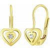 Silvego Zlaté náušnice srdce s prírodným čírym topazom SILVEGO70536Y