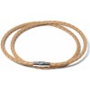 Splietaný náhrdelník z pravej kože 4 mm Camel - 55 cm