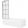 MEXEN/S - Vega obdĺžniková vaňa 160 x 70 cm s panelom + vaňová zástena 70, čierna vzor 550116070X9507007077
