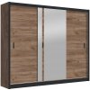 Šatní skriňa so zrkadlom SABRINA 250x215 cm dub craft MT0051 + záruka 3 roky zadarmo + záruka 3 roky zadarmo