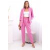 Kesi elegantná súprava saka a nohavíc ružová