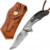 Damaškový lovecký skladací nôž HARAHU YO 29042 Čierna 8.7 cm