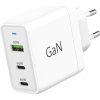 WG - Sieťová nabíjačka GaN 3x USB, 1x USB-A 30W + 2x USB-C 65W, biela