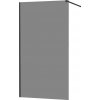 MEXEN/S - KIOTO Sprchová zástena WALK-IN 100x200 cm 8 mm, čierna, dymové sklo 800-100-101-70-40
