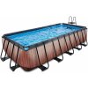 Bazén s filtráciou Wood pool brown Exit Toys oceľová konštrukcia 540*250*122 cm hnedý od 6 rokov