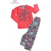 Velúrové detské pyžamo Macko ide gratulovať 116-122 Červená