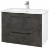 Dreja Umývadlová skrinka GIO SZZ2 80 - N01 Biela lesk / Úchytka T06 / D16 Tmavý betón