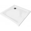 Mexen Flat štvorcový sprchový kút slim 100 x 100 cm, biely, čierny sifón - 40101010B