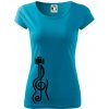 Husľový kľúč gitara - Dámske tričko Pure - XS ( Svetlý tyrkys )