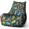 Sablio Sedací vak Bean Mačky s rybkami - 60 x 70 x 70 cm