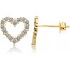 Olivie Stříbrné náušnice GOLD moissanitové SRDCE 9810 Ag 925; ≤1,1 g.