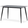 Autronic HT-403M GREY Stôl jedálenský 130x70x76 cm, doska spekaný kameň v imitácii matného mramoru, čierne kovové nohy