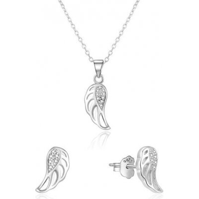 Beneto strieborná súprava šperkov anjelské krídla AGSET64RL náhrdelník náušnice striebro