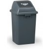 Kancelársky plastový kôš na odpadky, 60 l, 400 x 400 x 700 mm, sivý