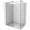 Mexen Kioto sprchová stena Walk-in 140 x 120 cm, čierny vzor, zlatá brúsená - 800-140-202-55-70-120