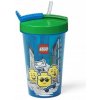 Lego Iconic Boy fľaša so slamkou modrá zelená 500ml