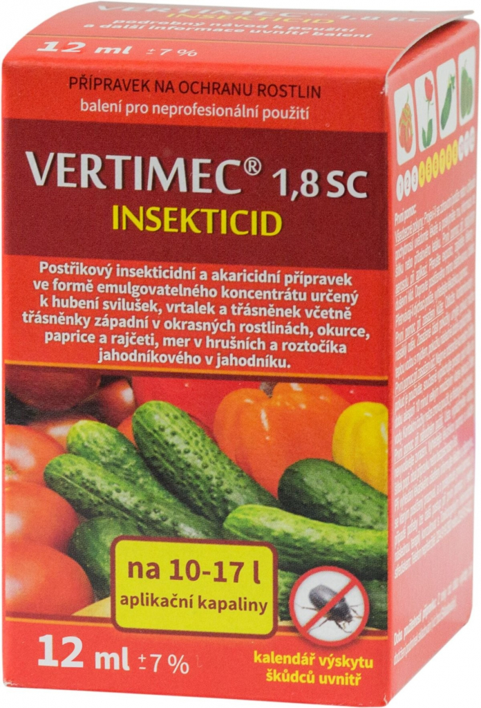 AgroBio VERTIMEC 1,8 EC insekticíd -proti roztočcov, vrtaliek a strapiek 10 ml