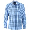James & Nicholson Košile JN 638, kostkovaná, tradiční vzhled, dlouhý rukáv, pánská COT02063888802-royal/white M Modrá/bílá