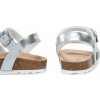 Geox detské sandále z ekologickej kože, strieborné veľkosť 25