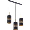 TK Lighting | Luster na lanku BOGART 3xE27/15W/230V čierna/zlatá | 4401