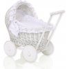 lovel Kočík pre bábiky + vankúšik, perinka a výstelka - Biely s bielou
