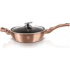 BERLINGERHAUS Pánev hluboká s mramorovým povrchem a poklicí 28 cm Rosegold Metallic Line BH-1518