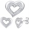 Silvego Strieborná darčeková súprava šperkov v tvare srdca FWS10218