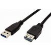 USB predlžovačka (3.0), USB A samec - USB A samica, 1.8m, čierna