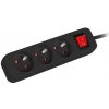 Prodlužovací kabel Lanberg PS1, 3 zásuvky, 3m vypínač, černá PS1-03E-0300-BK Natec