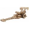 Ugears 3D drevené mechanické puzzle Závodné auto (dragster)