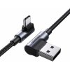 Ugreen 90° uhlový kábel USB C - USB 2.0 480Mb/s 3A 3m čierny (US176)