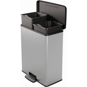 Curver DECO BIN DUO 26L+26L Odpadkový kôš 48,6 x 31,6 x 61,5 cm strieborný 01129-C70