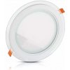 Mini LED panel okrúhly Glass zapustený 18W, 6400K, 1260lm, VT-1881G (V-TAC)
