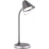 IMMAX LED stolní lampička FINCH/ Qi nabíjení/ 9W/ 12V/2A/ stmívatelná/ šedá + stříbrné prvky (08972L)