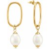 Troli Krásne pozlátené náušnice s pravými perlami VAAJDE201461G