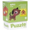 Puzzle z dvoch častí Apli Kids - Kde bývajú zvieratká? 3+
