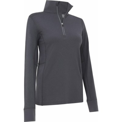 Callaway Womens Space Dye Heather Aquapel Thermal 1/4 Zip Ebony Heather