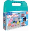 Puzzle v kufríku Peppa Pig Progressive Educa 6-9-12-16 dielov od 4 rokov