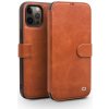 Qialino kožené flipové puzdro pre iPhone 12 Pro Max - hnedé - možnosť vrátiť tovar ZADARMO do 30tich dní