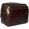 Rialto talianska pánska tmavohnedá kožená taška do auta s možnosťou uchytenia na opasok 15×11 cm