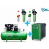 AtmosSestava kompresor + sušička + filtrace - SAP5,5/150 příkon 5,5 kW, výkon 750 l/min, 10 bar, vzdušník 150 l, sušička, filtrace