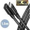 Axagon BUCM32-CF15AB, USB-C (M) USB-C (F), predlžovací kábel, 1,5m BUCM32-CF15AB